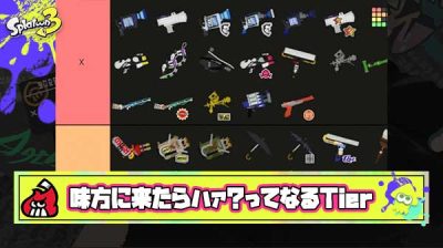味方に来たら「ハァ？」ってなるブキランキング爆誕