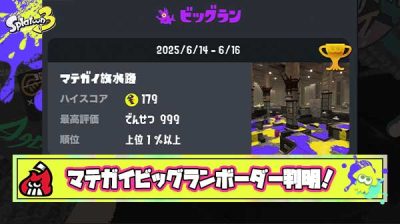 【速報】マテガイビッグラン、上位1%ボーダーは『179個』か。この納品数減少を受け「処理落ちに苦戦した？」と考察するバイターも