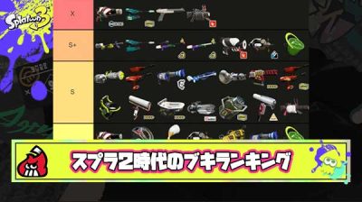 みんなでスプラ2のブキランキング眺めて懐かしさに浸る会